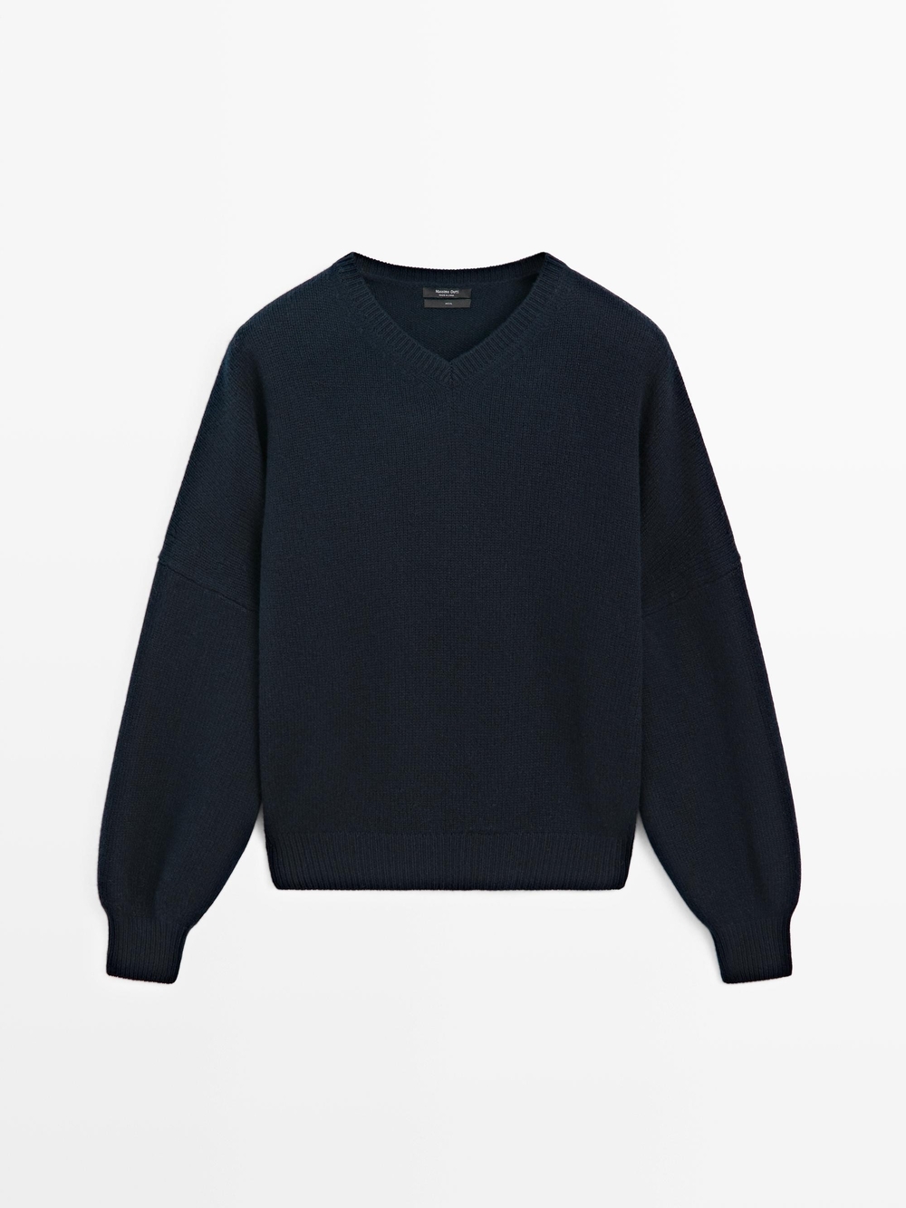 Zara Men's Dark Navy V-Neck Sweater